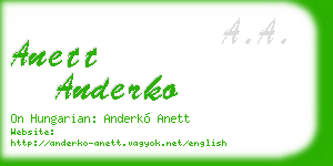 anett anderko business card